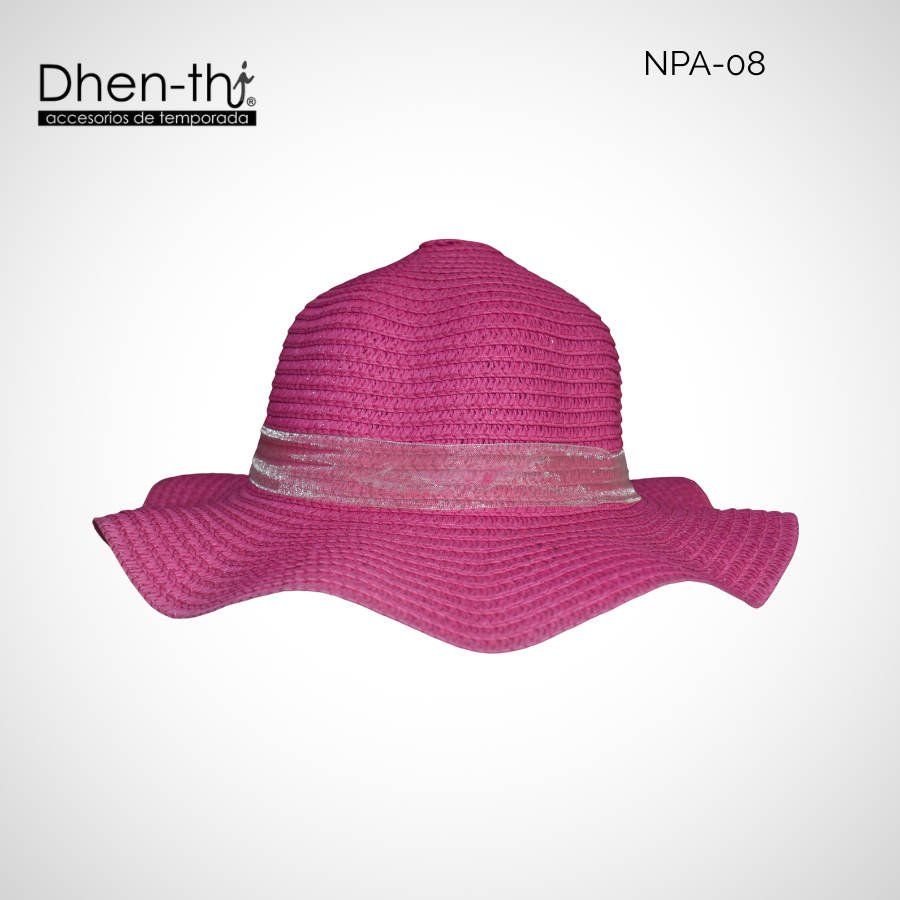 Sombrero de papel arroz para niña: Flores ondulado