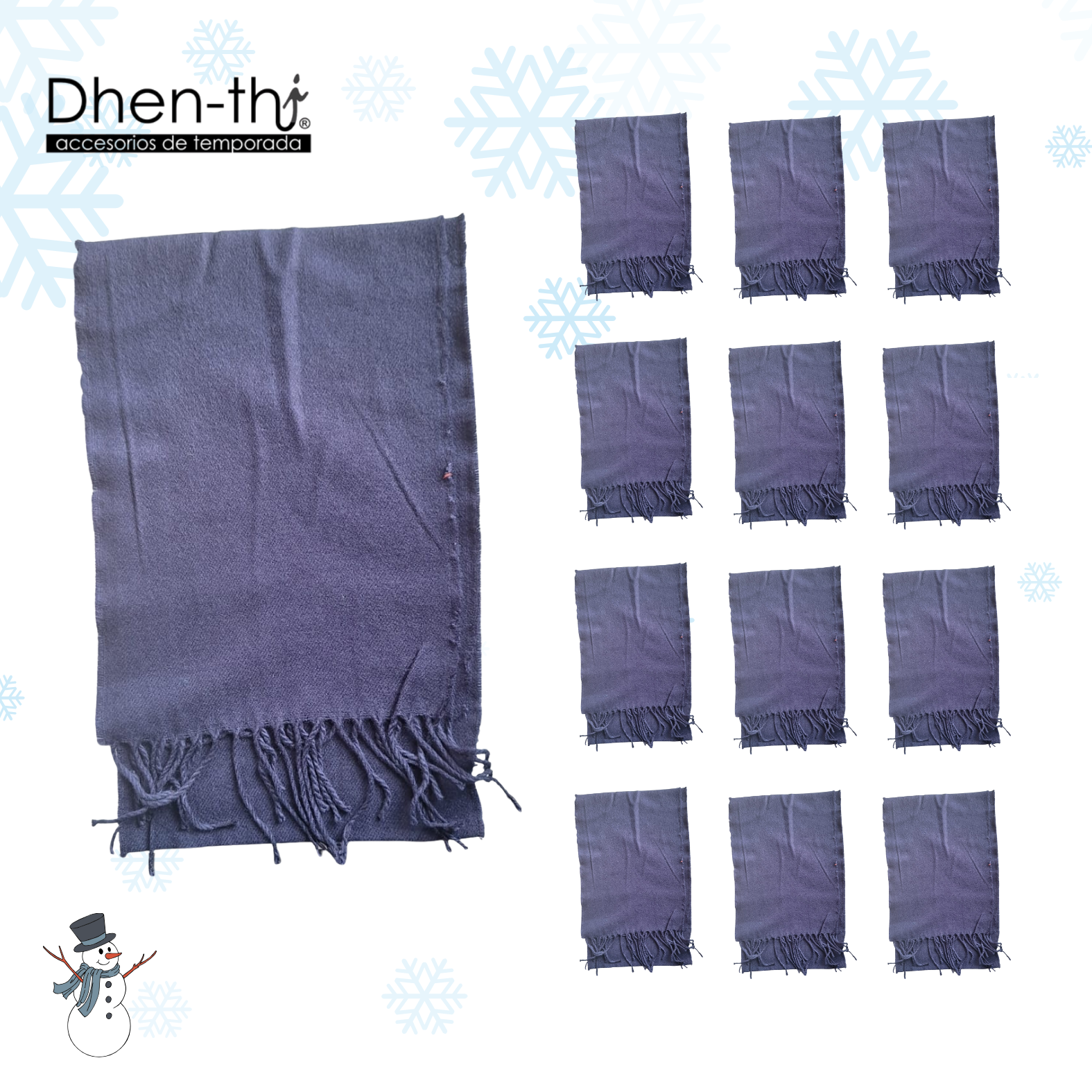 🧣¡Lote de 12 Bufanda Lisa!🧣