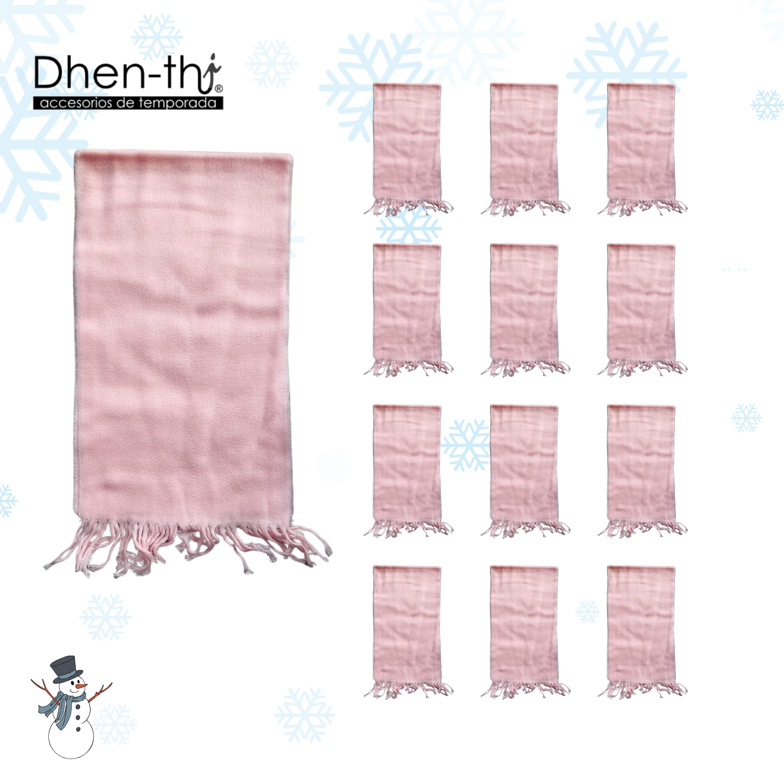 🧣¡Lote de 12 Bufanda Lisa!🧣