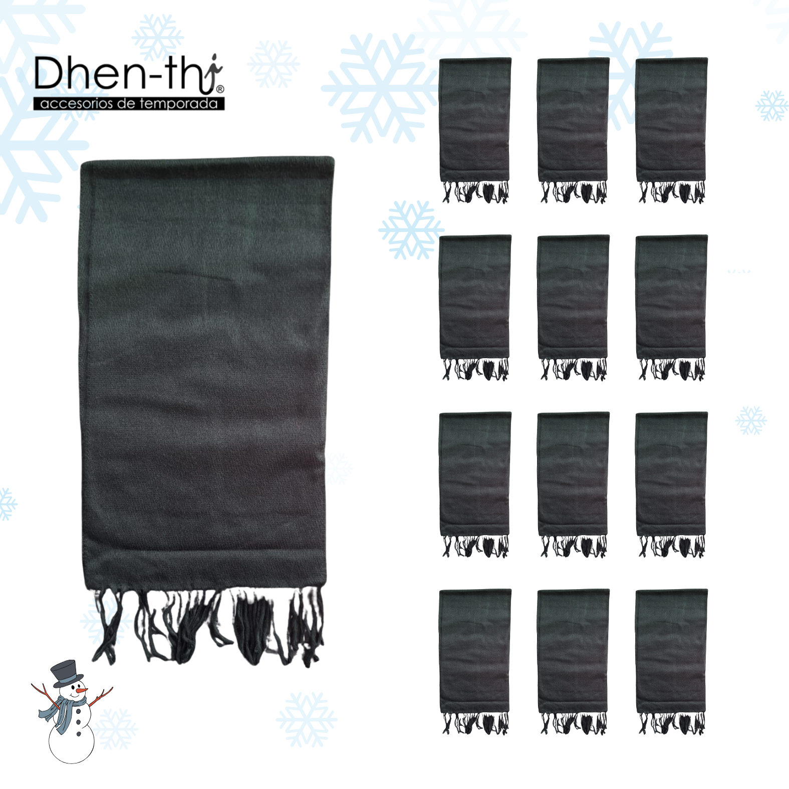 🧣¡Lote de 12 Bufanda Lisa!🧣