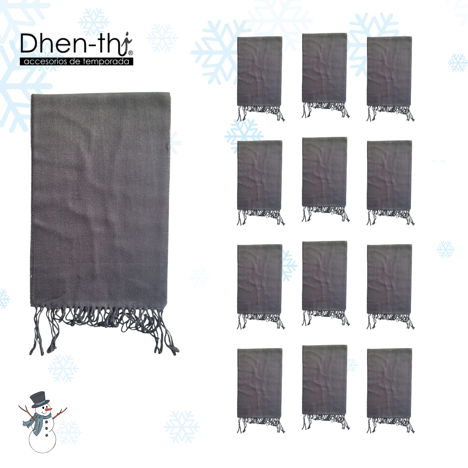 🧣¡Lote de 12 Bufanda Lisa!🧣